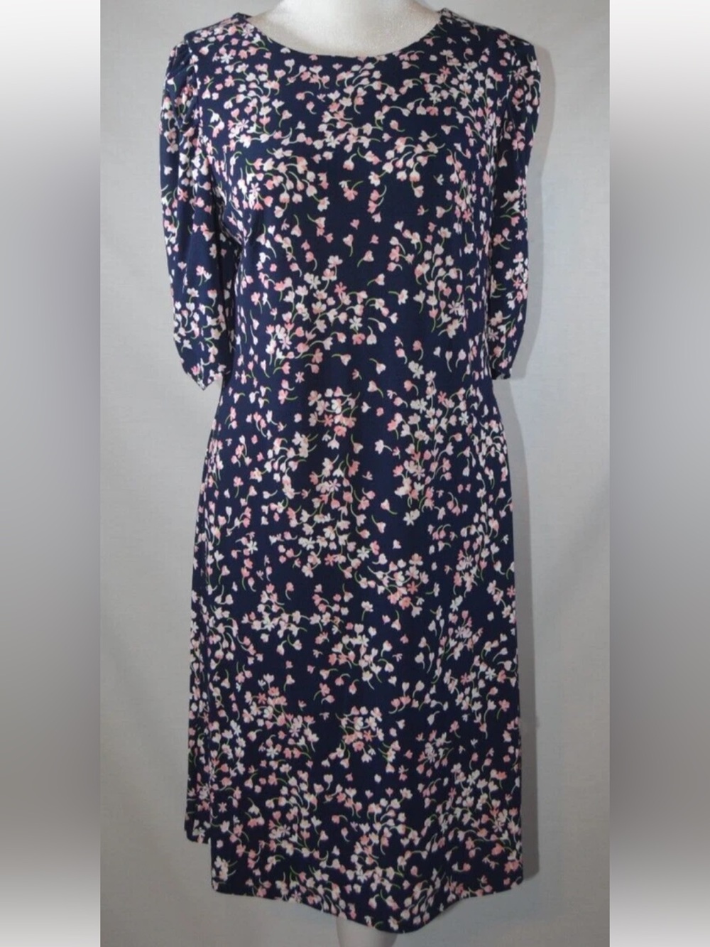 Tommy Hilfiger Women’s Size 6 Navy Floral Puff Sleeves A-line Dress